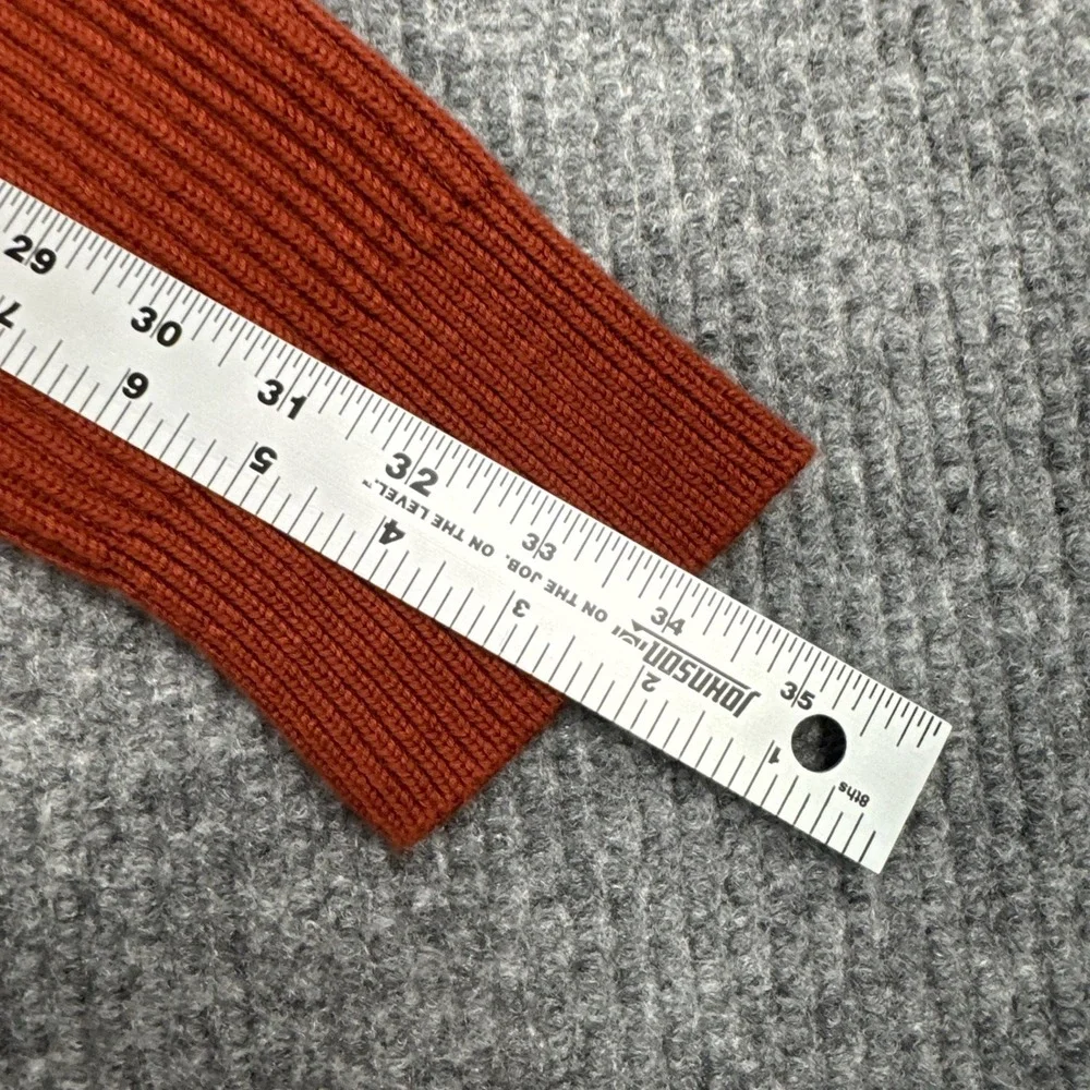 Banana Republic Cardigan Mens M Orange Ribbed Organic Cotton Shawl Collar Preppy